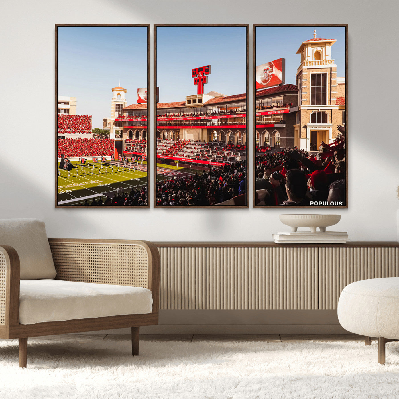 MGV-FC-48X32-3P - Jones AT&T Stadium Texas Tech Red Raiders Wall Art | Large Att Stadium Canvas Print | College