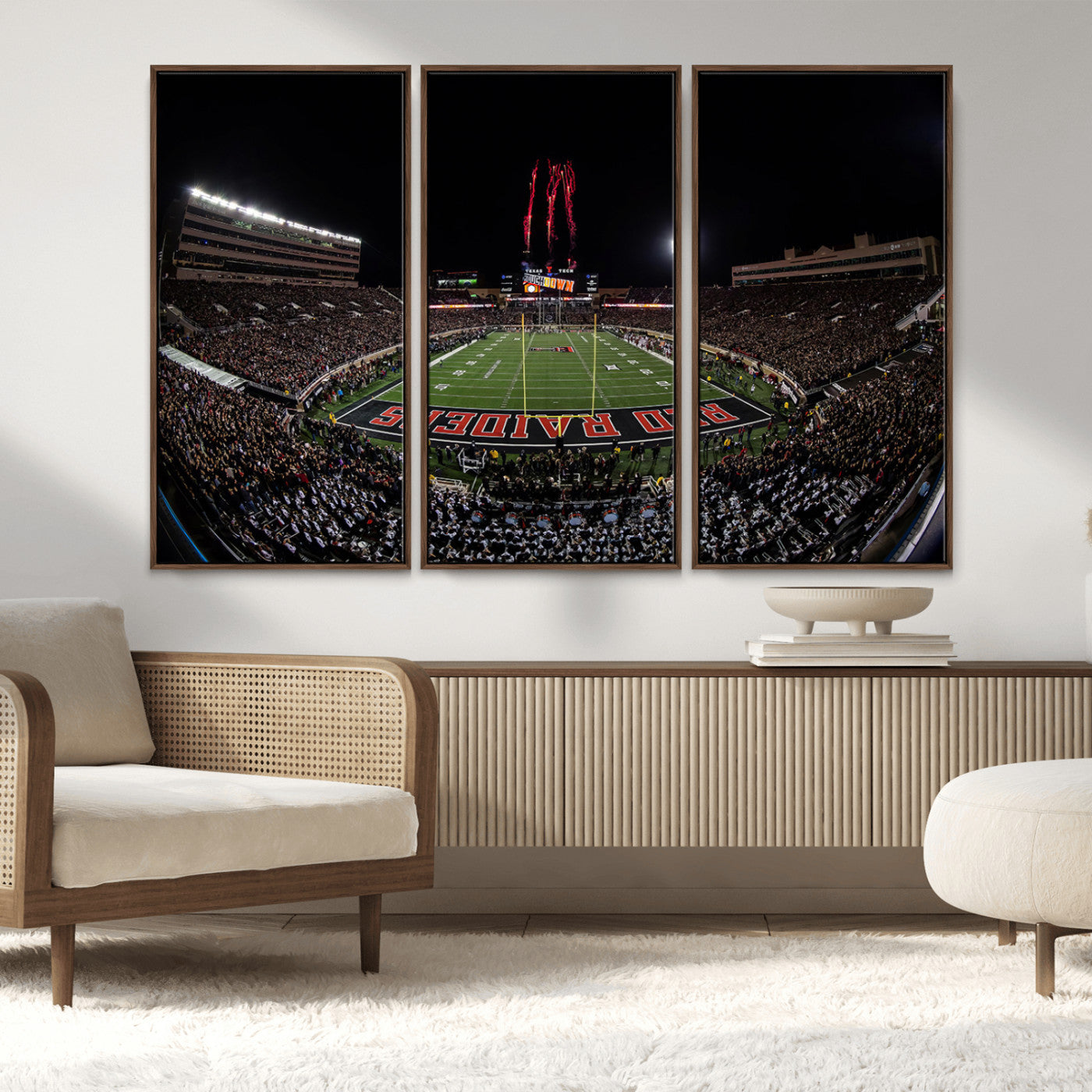 MGV-FC-48X32-3P - Framed Texas Tech Red Raiders Stadium Canvas, Texas Tech Red Raiders Football Team Print - Lubbock