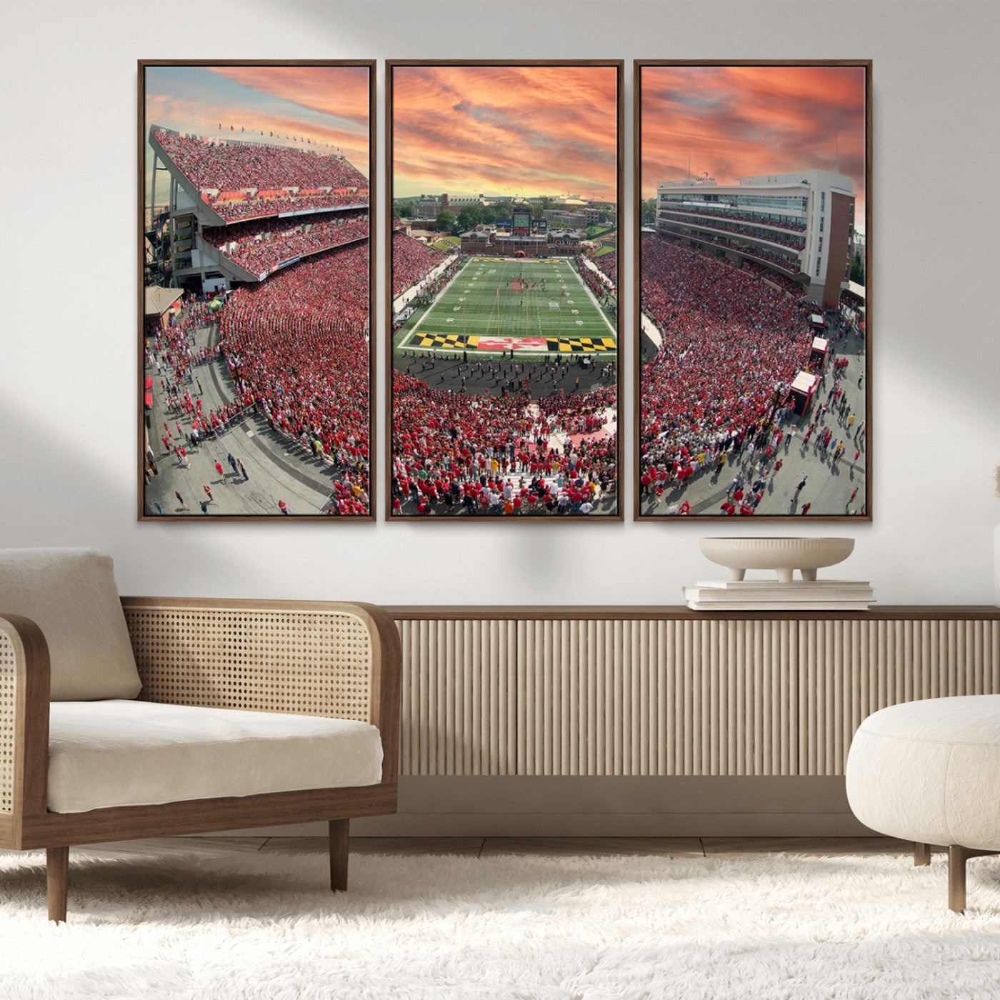 MGV-FC-48X32-3P - University of Maryland Terrapins Football Team Print - College Park SECU Stadium Wall Art Canvas