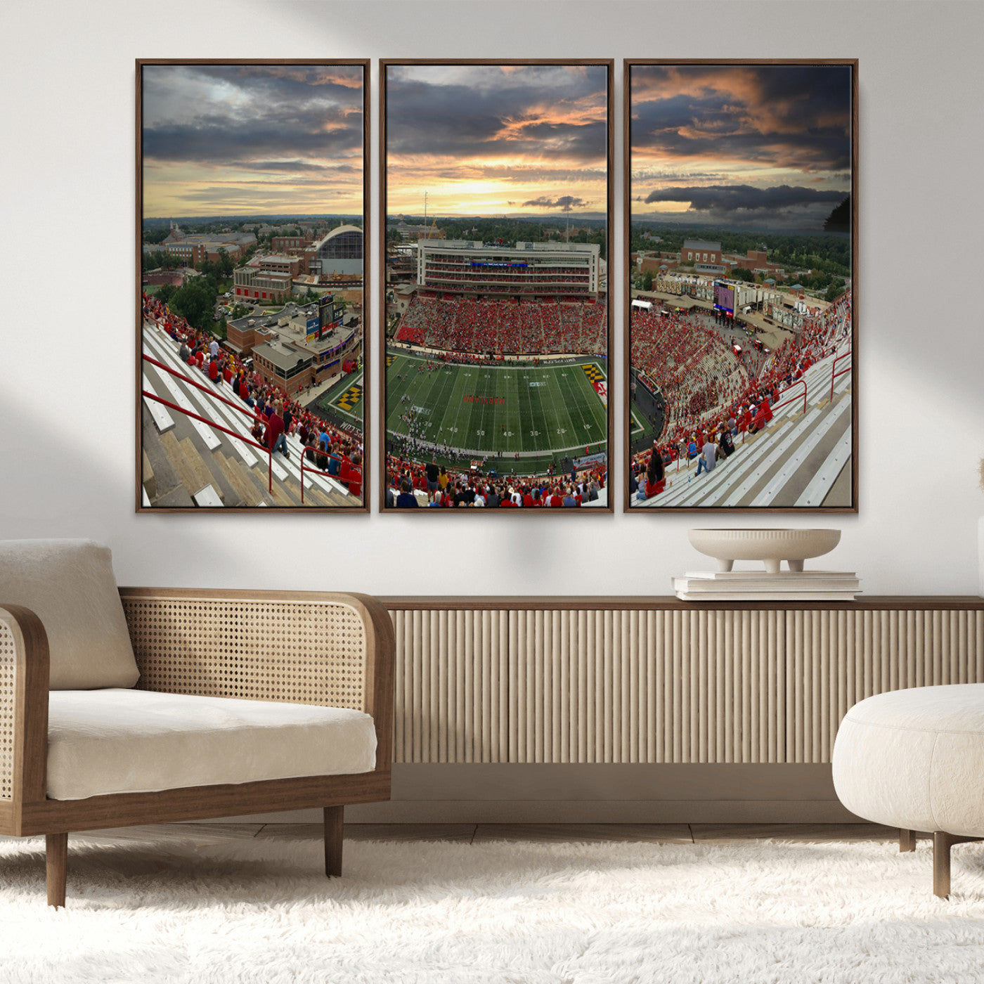 MGV-FC-48X32-3P - University of Maryland Terrapins Football Team Print - College Park SECU Stadium Wall Art Canvas