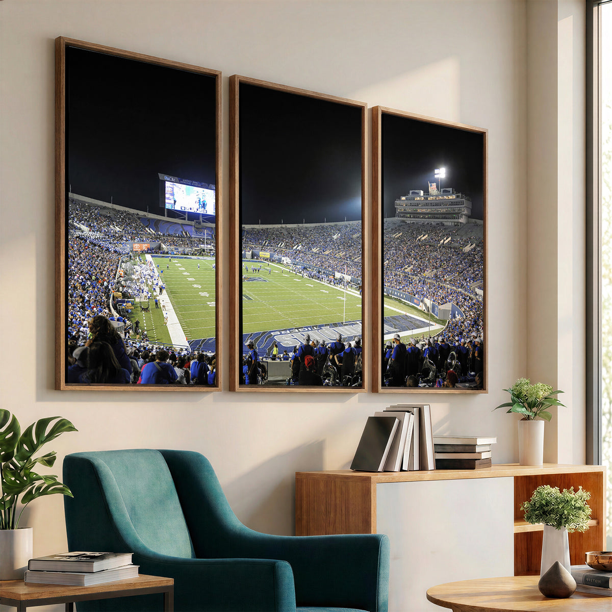 10894-PAN-FL-20X10 - University of Memphis Tigers Football Team Print - Memphis Simmons Bank Liberty Stadium Wall Art