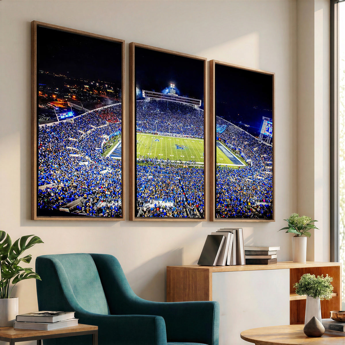 11665-PAN-FL-20X10 - University of Memphis Tigers Football Team Print - Memphis Simmons Bank Liberty Stadium Wall Art