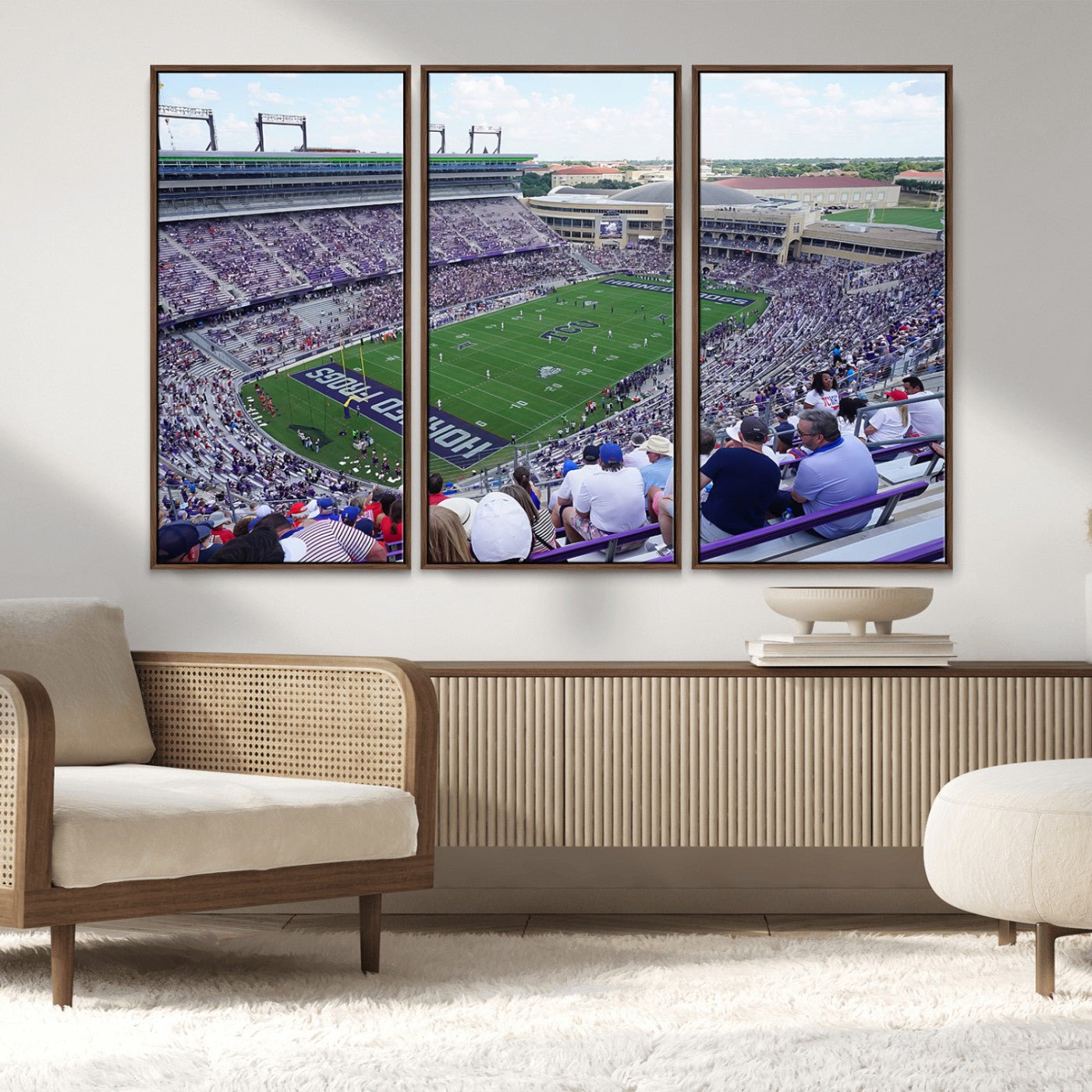 MGV-FC-48X32-3P - The Texas Christian University TCU Horned Frogs Football Team Print - Fort Worth Amon G. Carter