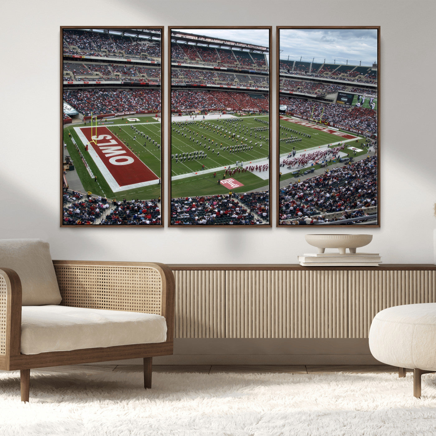 MGV-FC-48X32-3P - The Temple University Owls Athletics Team Print - Philadelphia Lincoln Financial Field Stadium Wall
