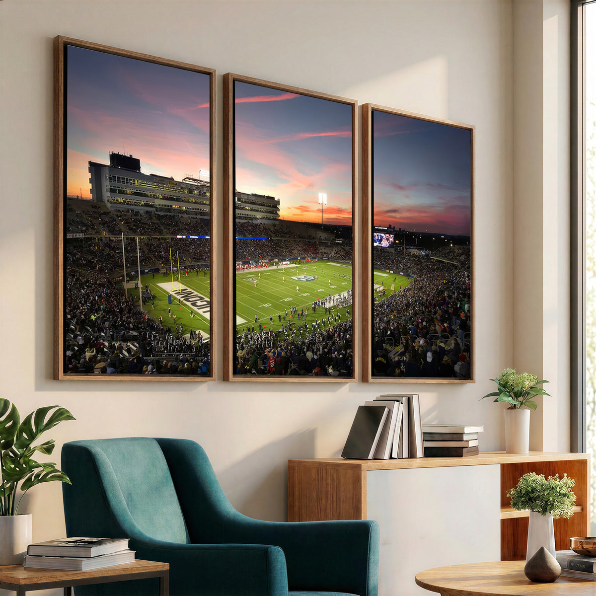 64416-MGV-CV-36X24 - The University of Connecticut UCONN Huskies Football Team Print, Framed and Ready to Hang