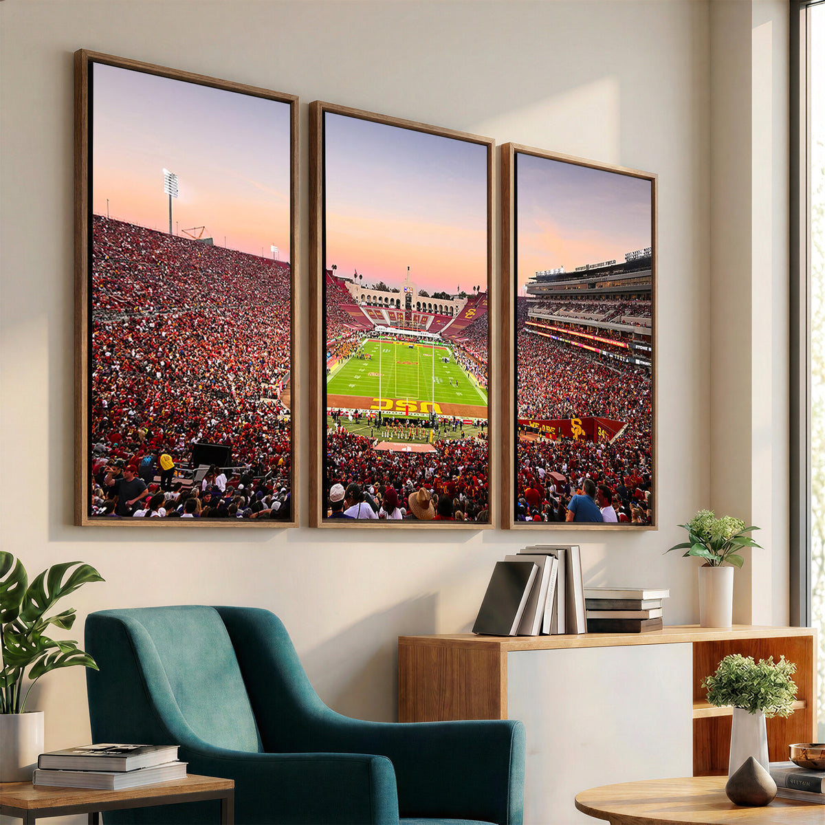 39904-MGV-CV-36X24 - The University of Southern California USC Trojans Football Team Print, Home Bar Wall Decor