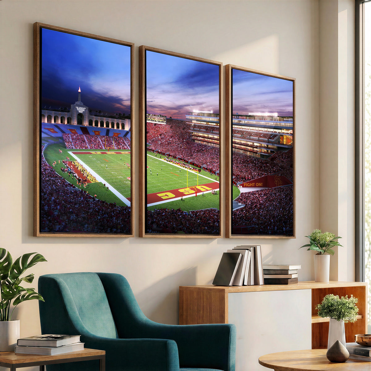 71879-MGV-CV-36X24 - The University of Southern California USC Trojans Football Team Print, Framed and Ready to Hang