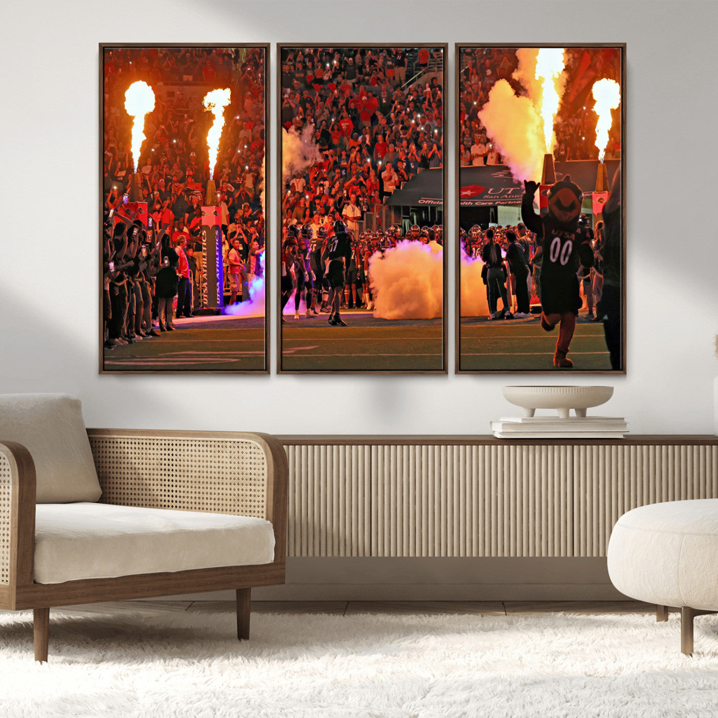 MGV-FC-48X32-3P - The University of Texas at San Antonio Roadrunners Football Team Print - San Antonio Alamodome Wall