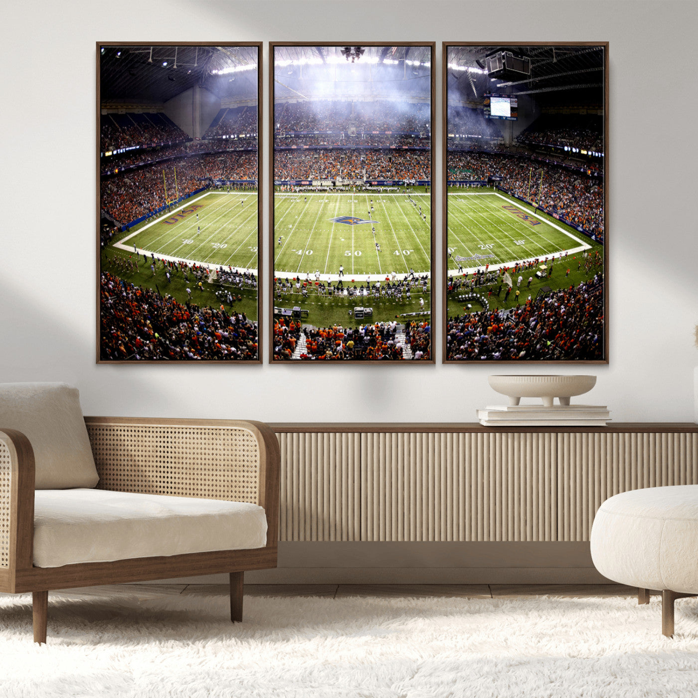 MGV-FC-48X32-3P - The University of Texas at San Antonio Roadrunners Football Team Print - San Antonio Alamodome Wall