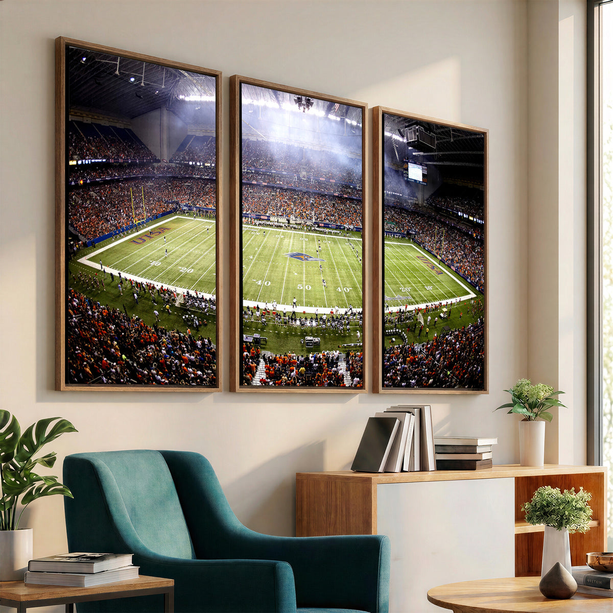46972-MGV-CV-36X24 - The University of Texas at San Antonio Roadrunners Football Team Print, Framed and Ready to Hang