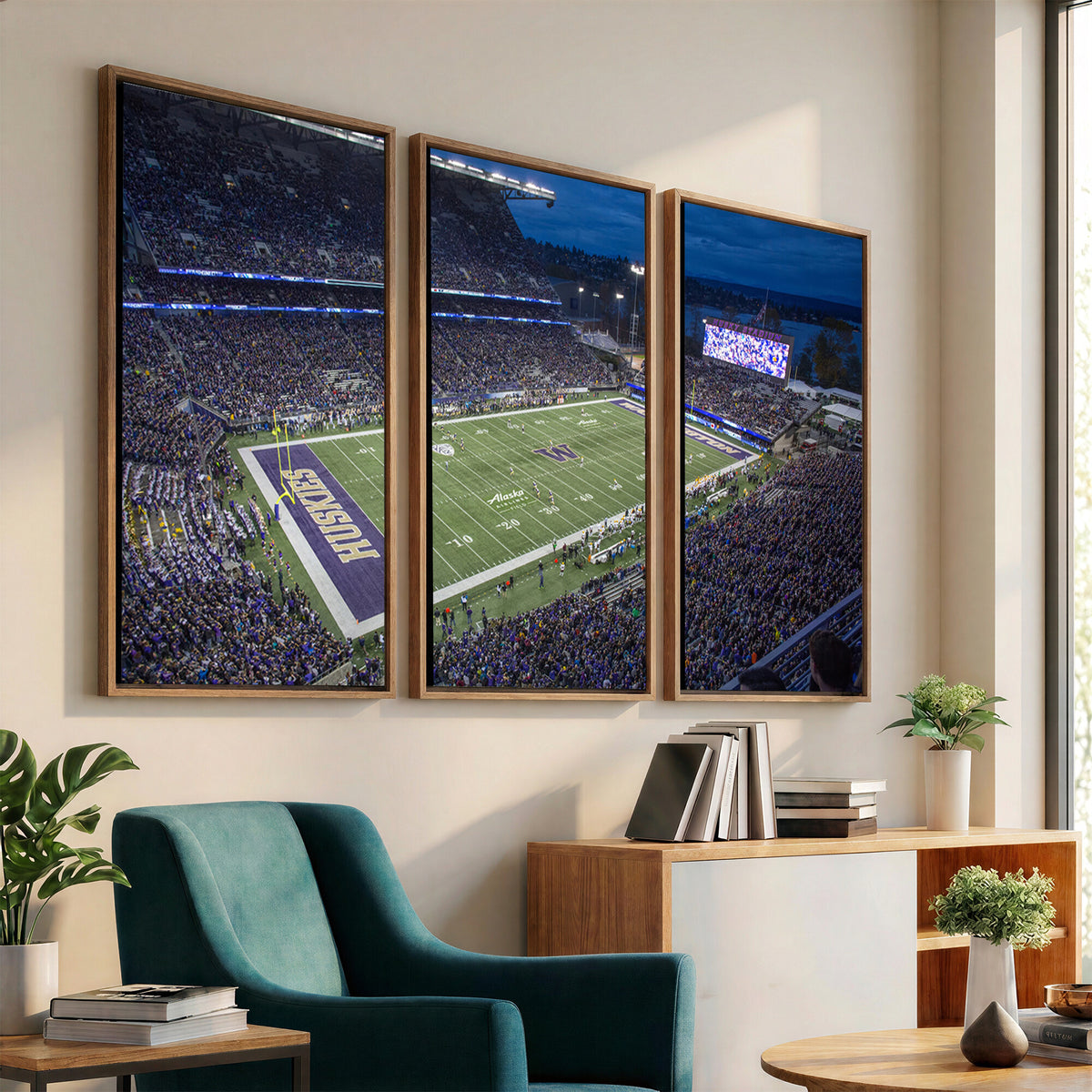 84780-MGV-CV-36X24 - The University of Washington Huskies Football Team Print, Framed and Ready to Hang