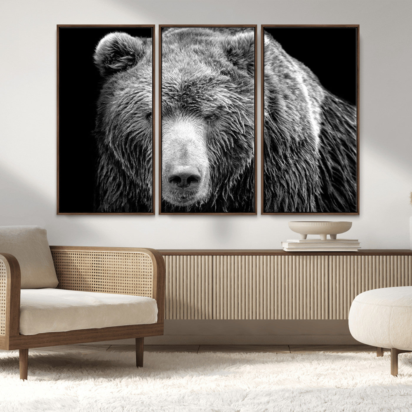 MGV-FC-48X32-3P - 399 Grizzly Bear Canvas Print | Ready to Hang Wall Art | Rustic Farmhouse & Cabin Decor | Wildlife