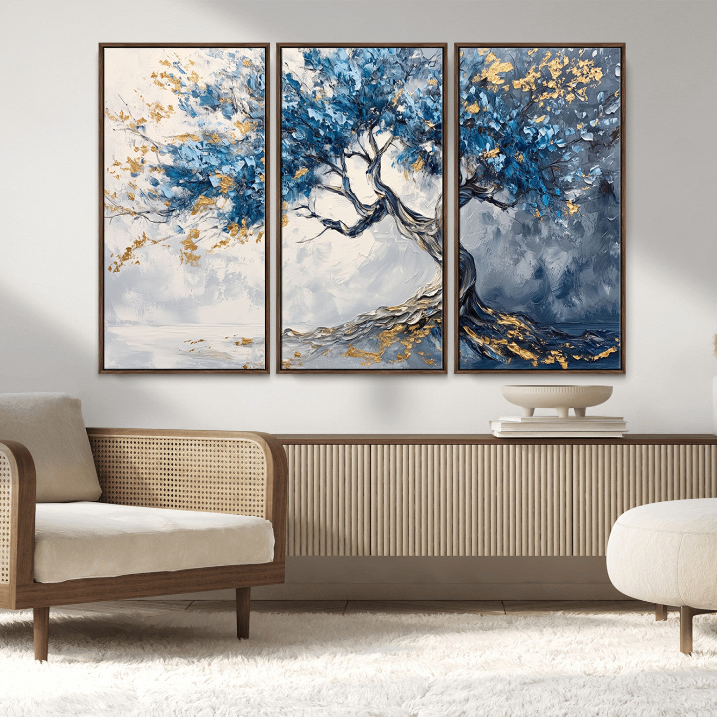 MGV-FC-48X32-3P - Abstract Tree Painting Canvas Wall Art | Tree of Life Painting Wall Art Canvas Print