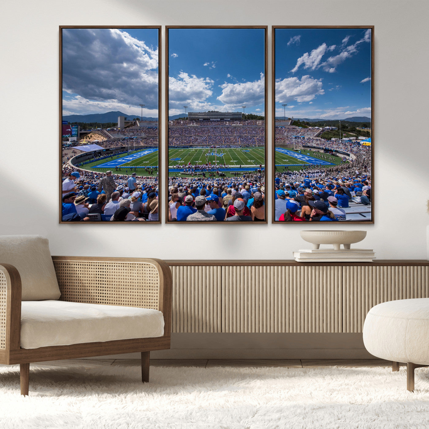 MGV-FC-48X32-3P - Air Force Falcons Football Team Print - Colorado Springs Falcon Stadium Wall Art Canvas Print