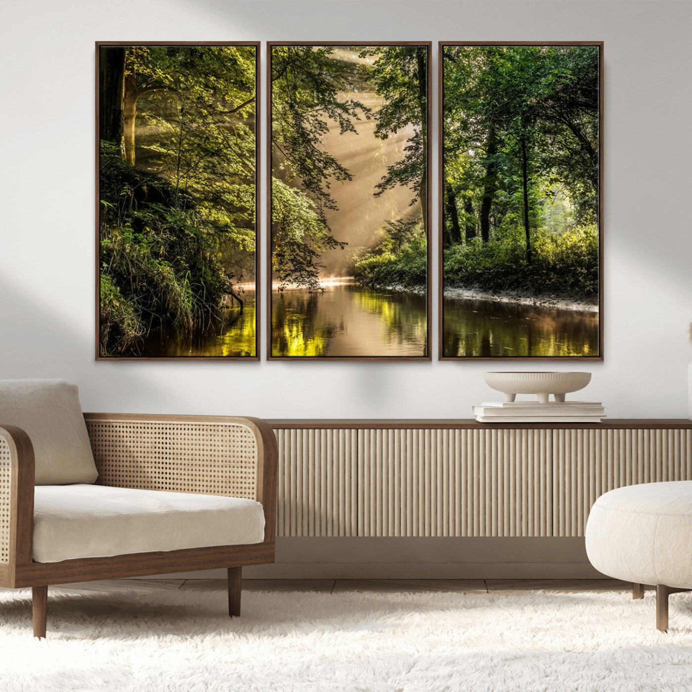 MGV-FC-48X32-3P - Forest Wall Art Print | River Landscape Wall Art | Perfect for Farmhouse Wall Decor, Cabin Wall Art