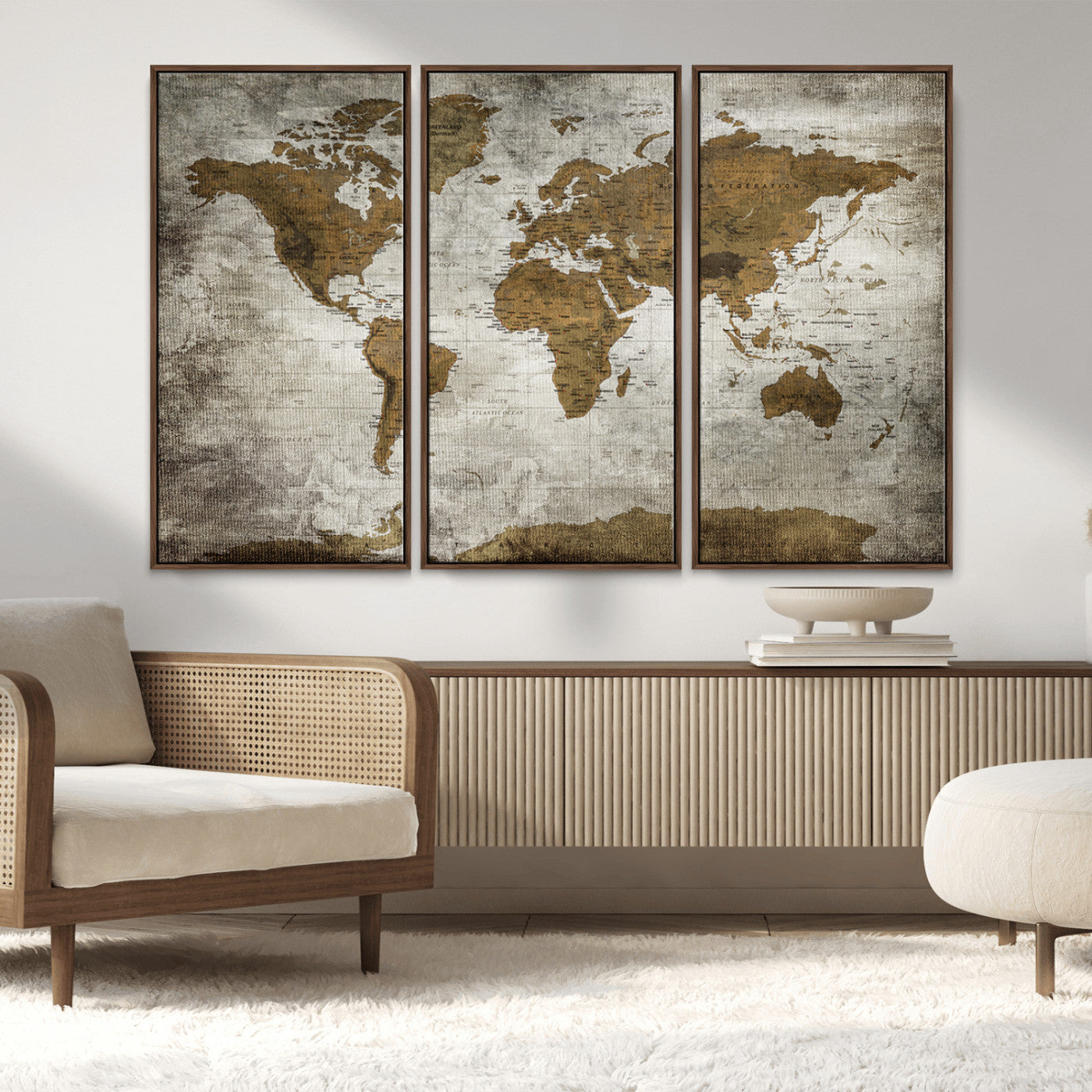 MGV-FC-48X32-3P - Push Pin World Map Canvas Print – Framed Wall Art for Couples to Track Their Travels – Anniversary