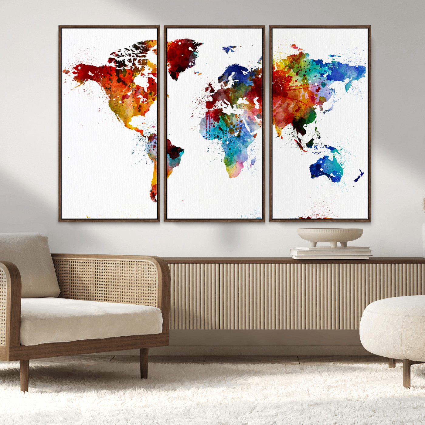 MGV-FC-48X32-3P - Push Pin World Map Canvas Print – Framed Wall Art for Couples to Track Their Travels – Anniversary