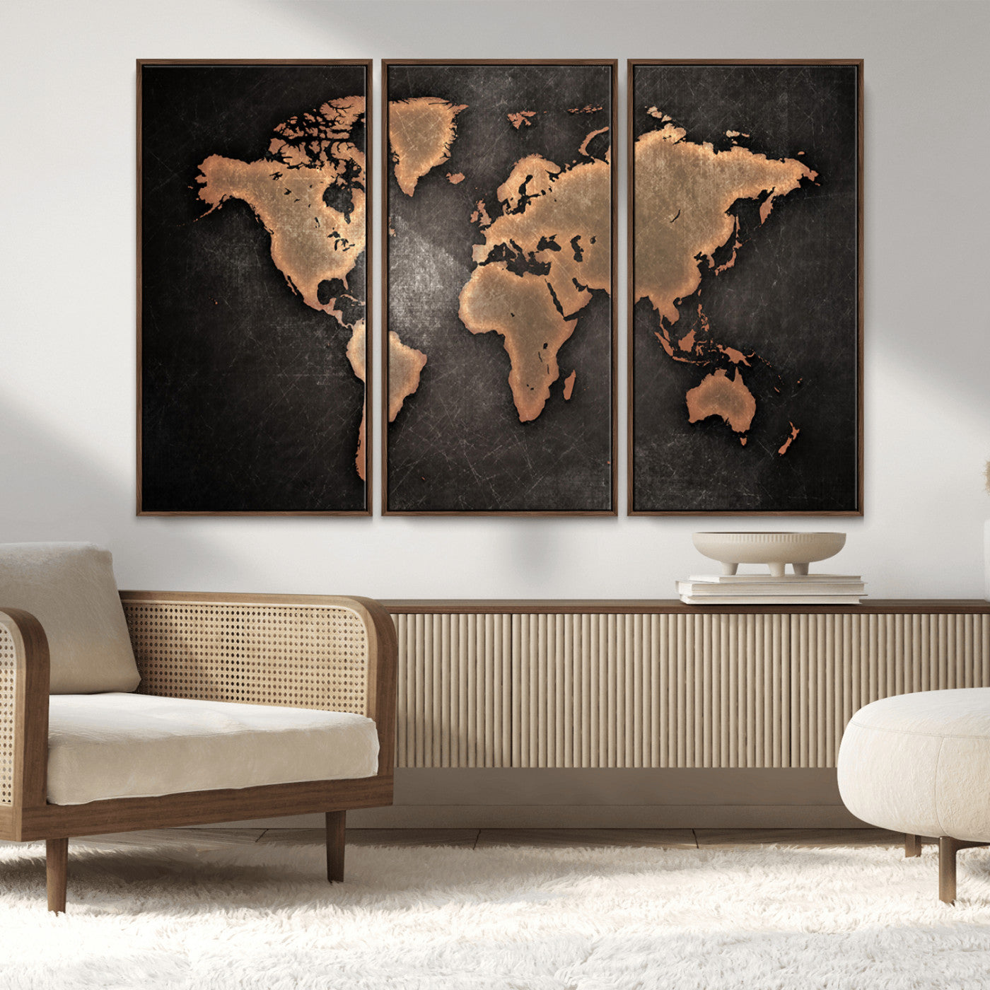 MGV-FC-48X32-3P - Push Pin World Map Canvas Print – Framed Wall Art for Couples to Track Their Travels – Anniversary