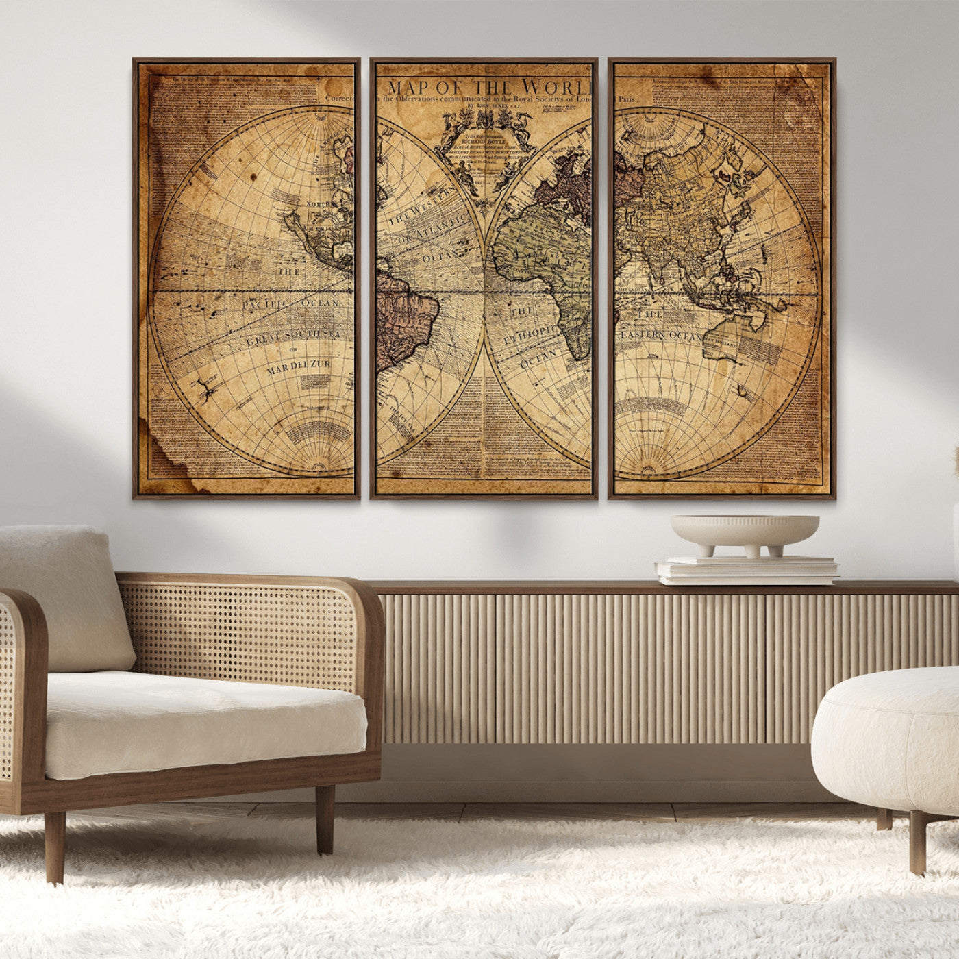 MGV-FC-48X32-3P - Push Pin World Map Canvas Print – Framed Wall Art for Couples to Track Their Travels – Anniversary