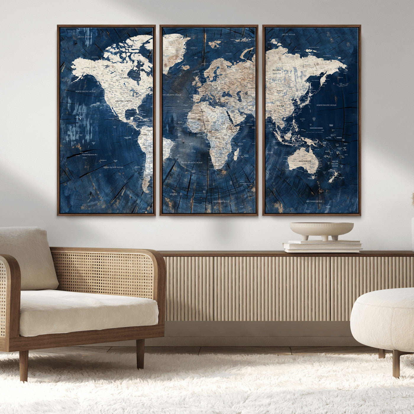 MGV-FC-48X32-3P - Push Pin World Map Canvas Print – Framed Wall Art for Couples to Track Their Travels – Anniversary