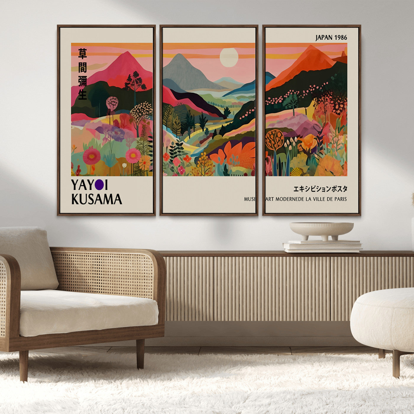 MGV-FC-48X32-3P - Yayoi Ba Bam 1986 Wall Art Print - Comes Away to Kiss Sabi Sabi Japanese Wall Art Print - Vibrant