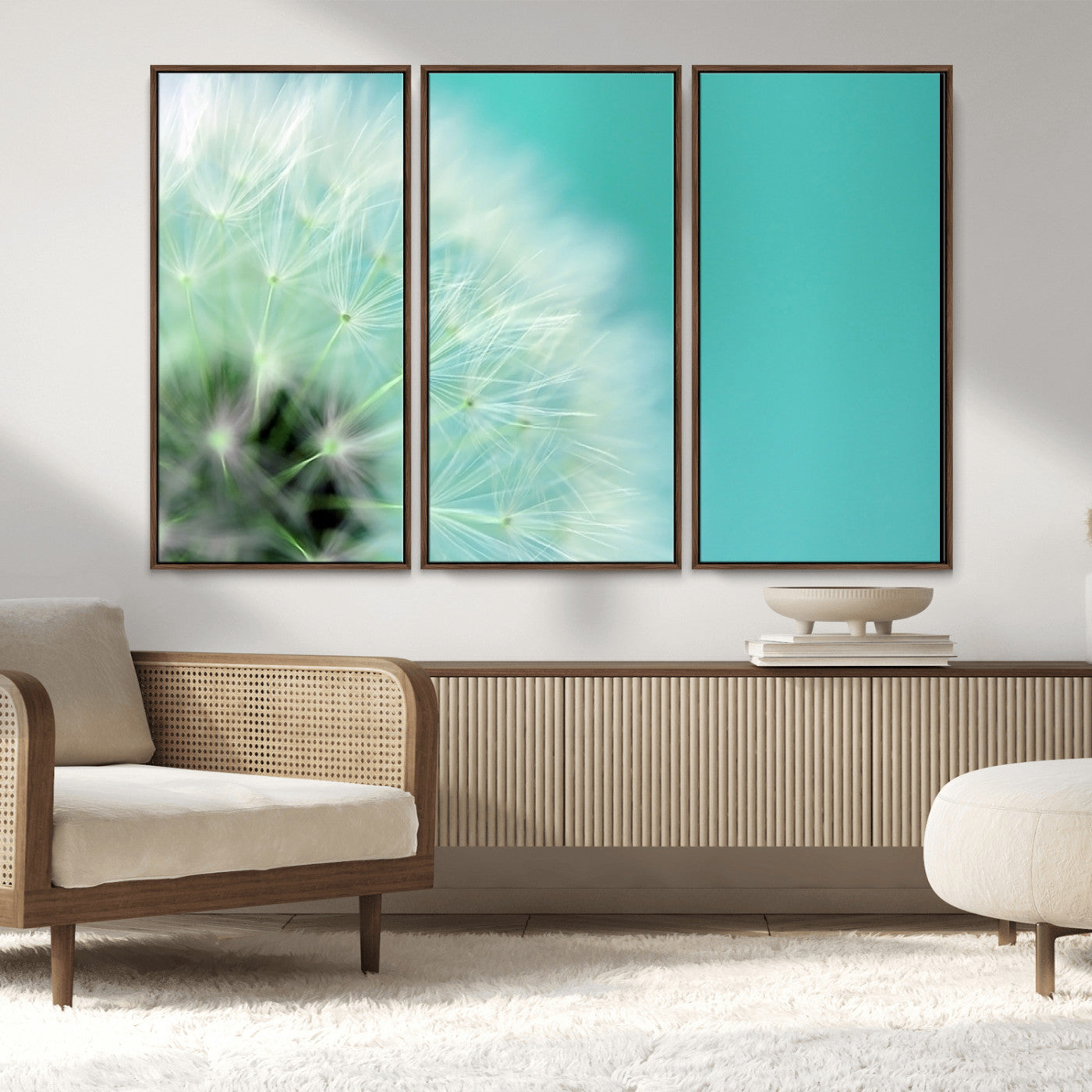 MGV-FC-48X32-3P - DANDELION Flower Wall Art Canvas Print, Canvas Dandelion Floral Wall Art
