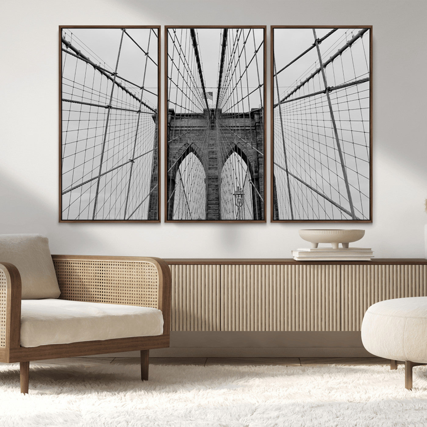 MGV-FC-48X32-3P - Large Brooklyn Bridge Wall Art Canvas Print