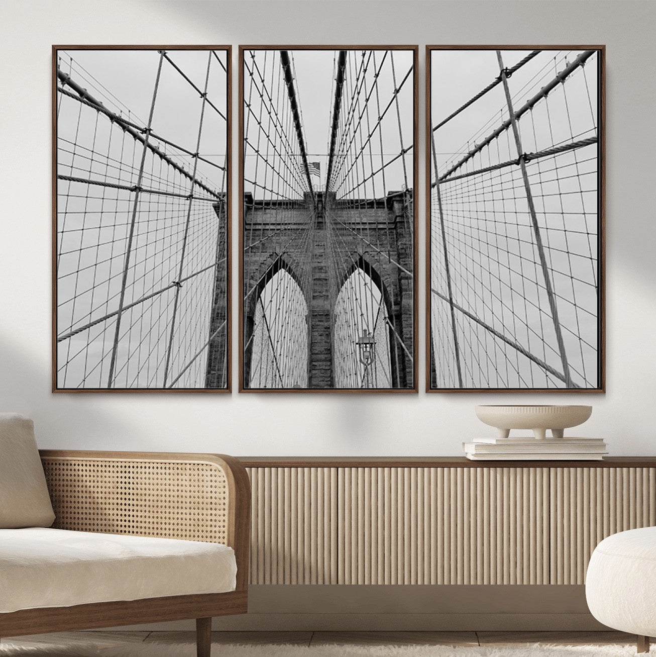 31341-MGV-CV-36X24 - Large Brooklyn Bridge Wall Art Canvas Print for Urban Home Living Room Decor