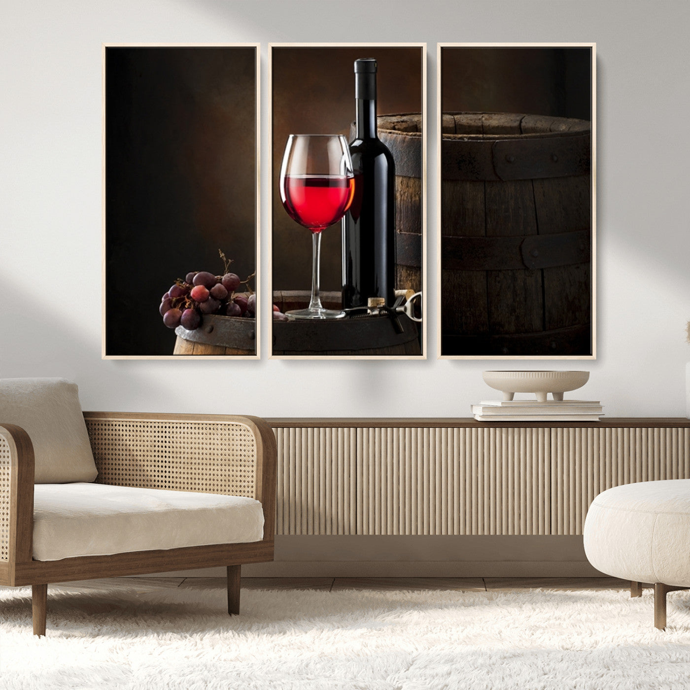 MGV-FC-48X32-3P - Red Wine and Bottle Canvas Print