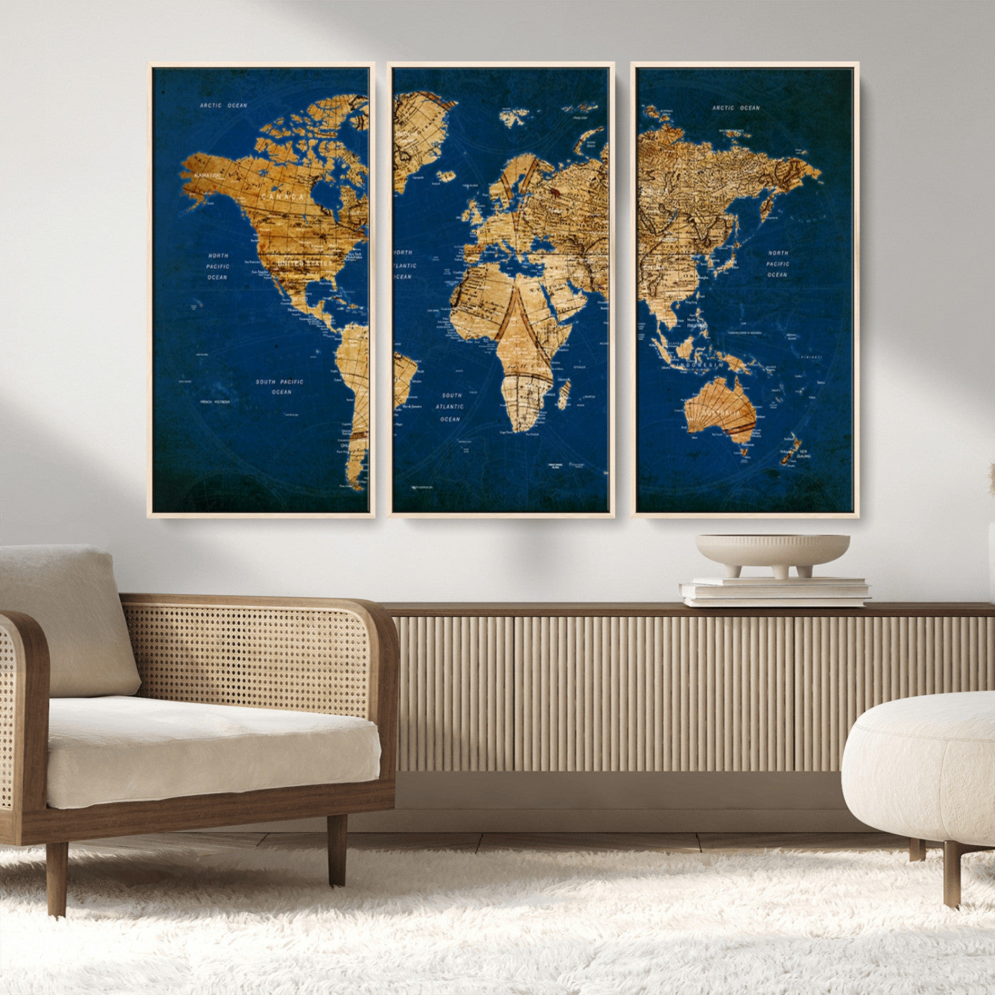 MGV-FC-48X32-3P - Push Pin World Map Canvas Print – Framed Wall Art for Couples to Track Their Travels – Anniversary