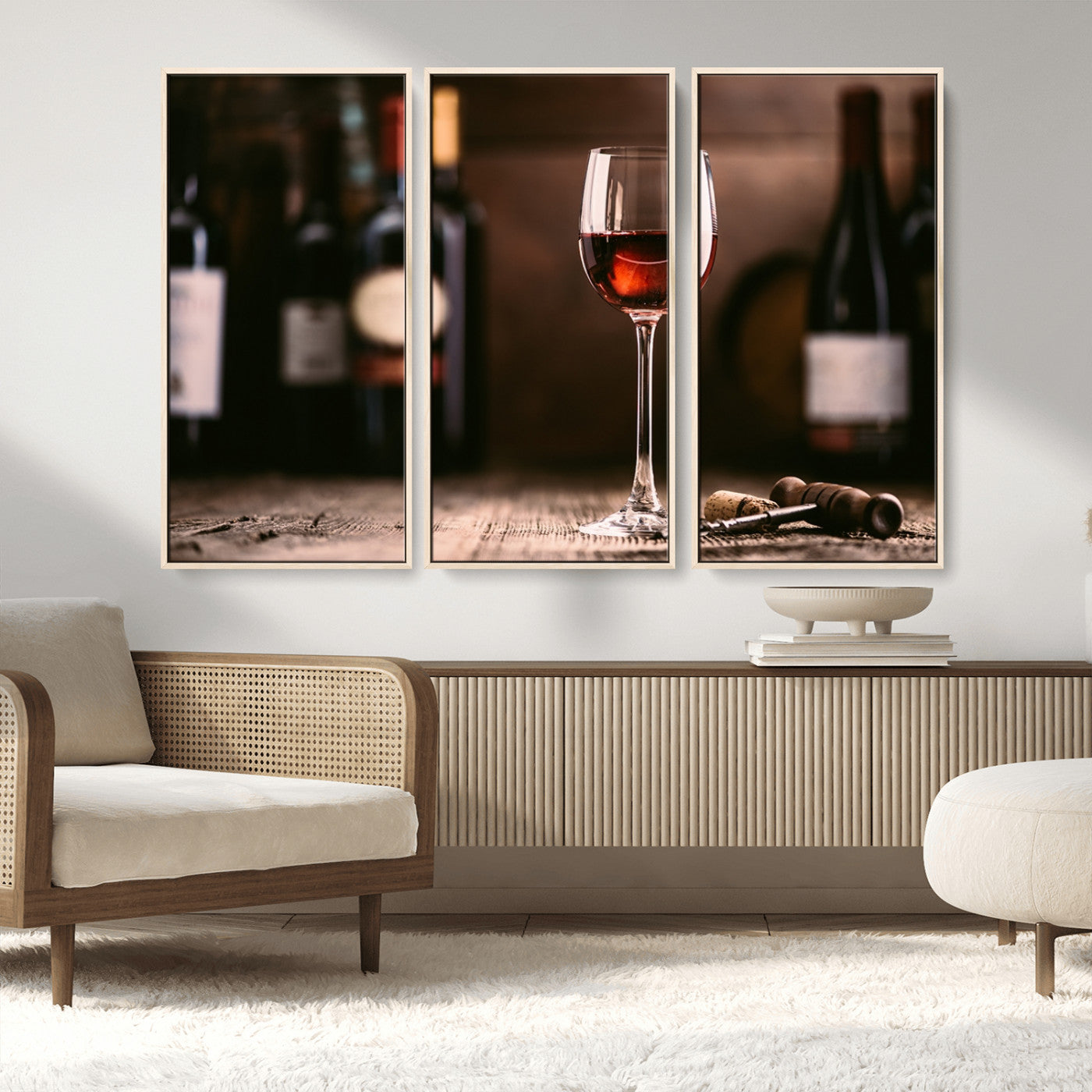 MGV-FC-48X32-3P - Red Wine and Bottle Canvas Print