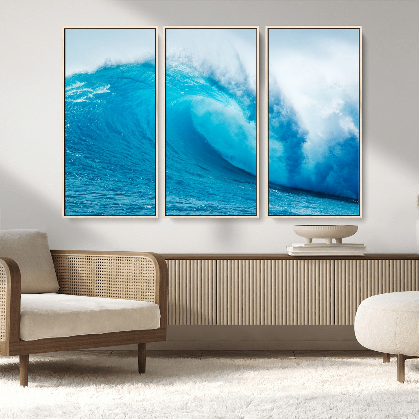 MGV-FC-48X32-3P - Big Ocean Surfing Wave Wall Art Canvas Print
