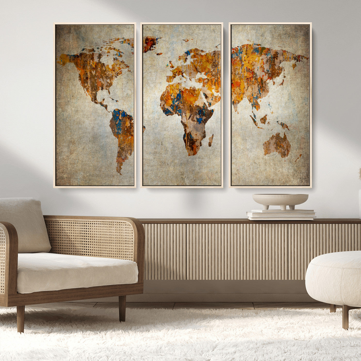 MGV-FC-48X32-3P - Push Pin World Map Canvas Print – Framed Wall Art for Couples to Track Their Travels – Anniversary