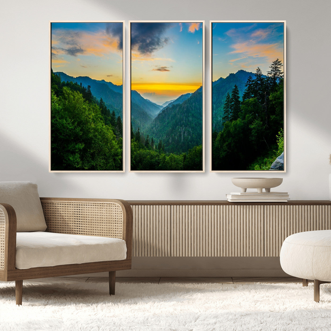 MGV-FC-48X32-3P - Green Forest Wall Art Canvas Print