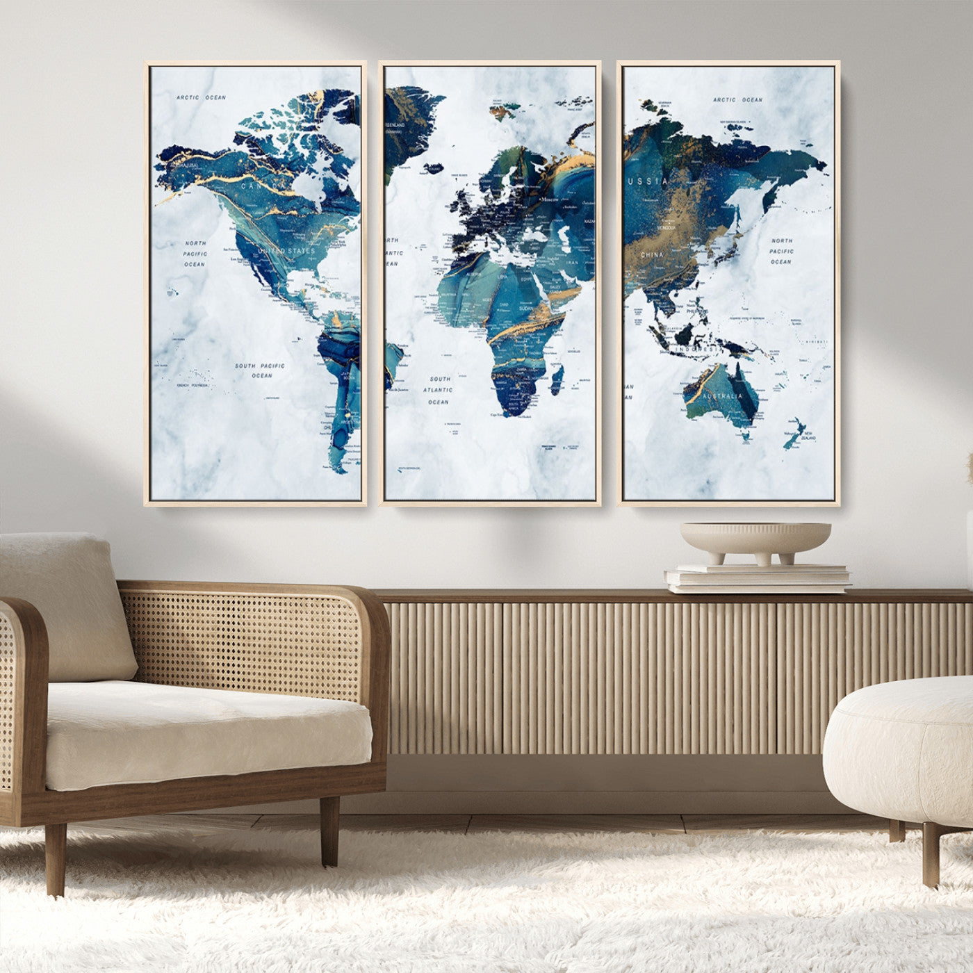MGV-FC-48X32-3P - Push Pin World Map Canvas Print – Framed Wall Art for Couples to Track Their Travels – Anniversary