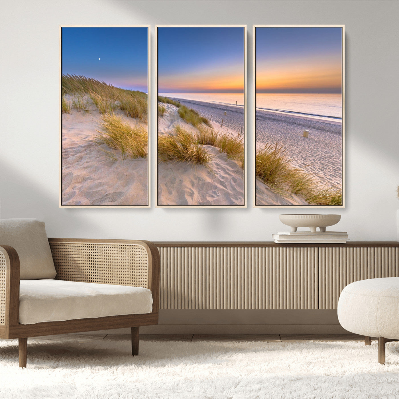 79397-MGV-FC-48X32-3P_Natural-Sunrise On The Beach Wall Art Canvas Print