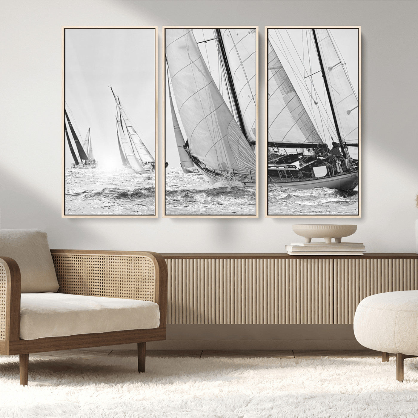 MGV-FC-48X32-3P - Yacht Sailboat Regatta Canvas Wall Art Canvas Print