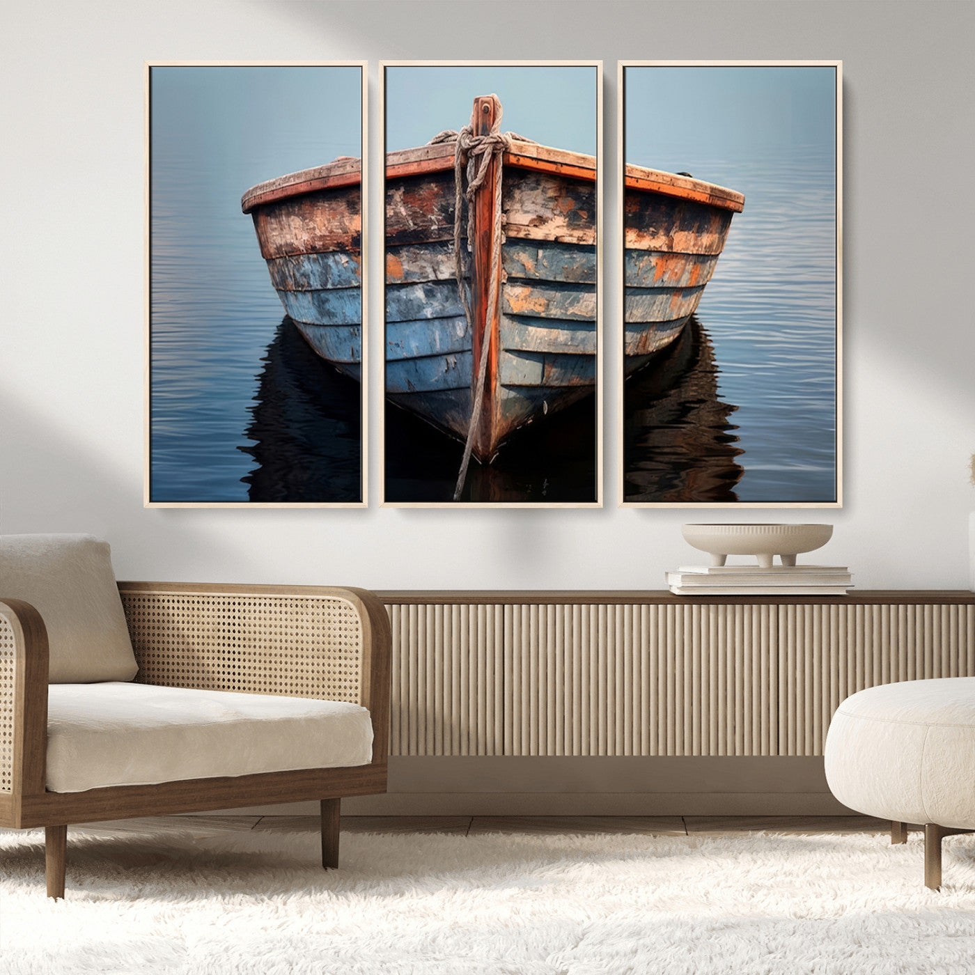 MGV-FC-48X32-3P - Stunning Vintage Boat Canvas Print | Nautical Wall