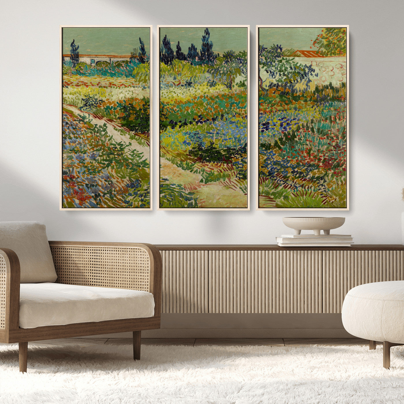 MGV-FC-48X32-3P - Vincent van Gogh Garden at Arles Wall Art Canvas Print