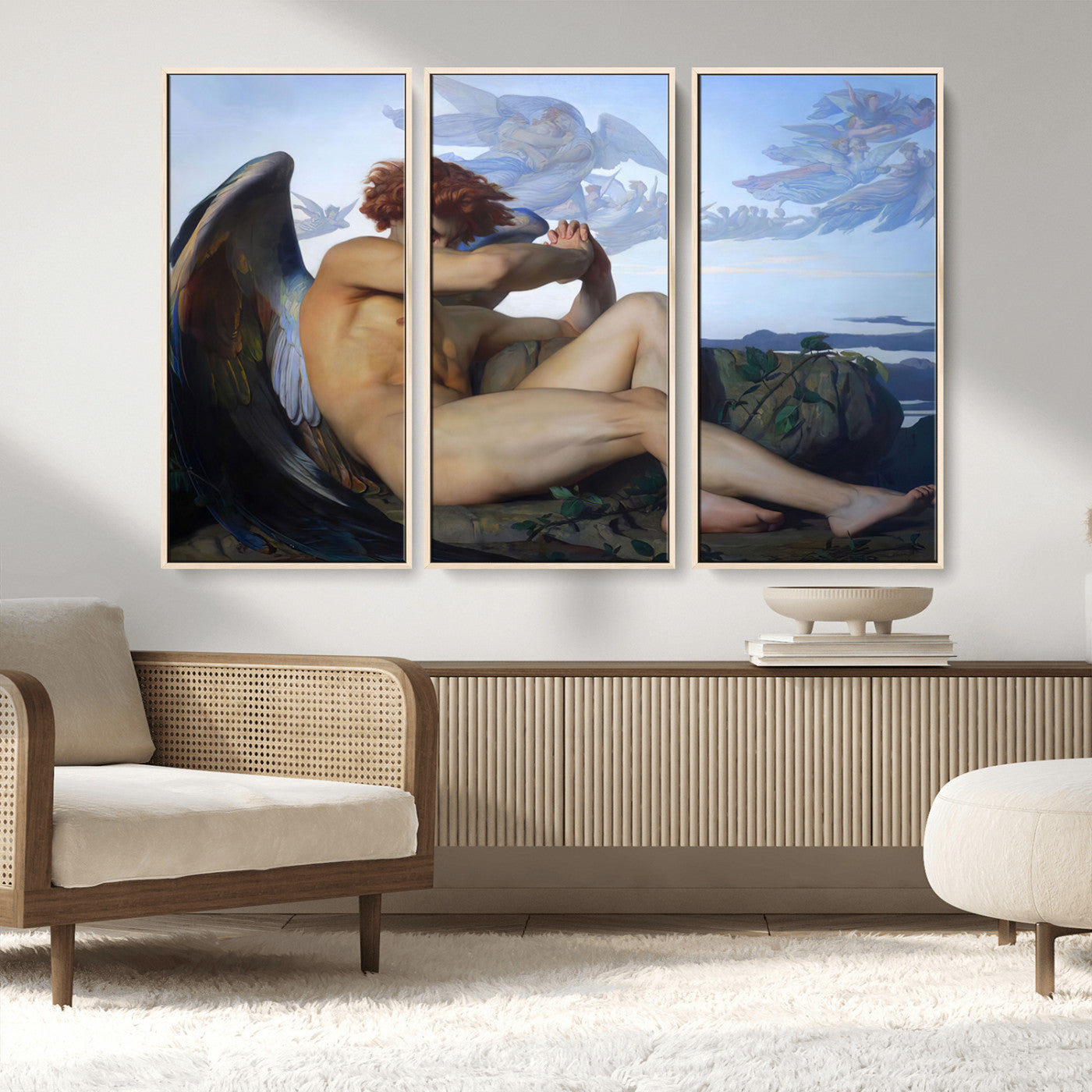 94220-MGV-FC-48X32-3P_Natural-Fallen Angel Wall Art Canvas Print – Classic Art, Framed, Ready to Hang - Alexandre Cabanel