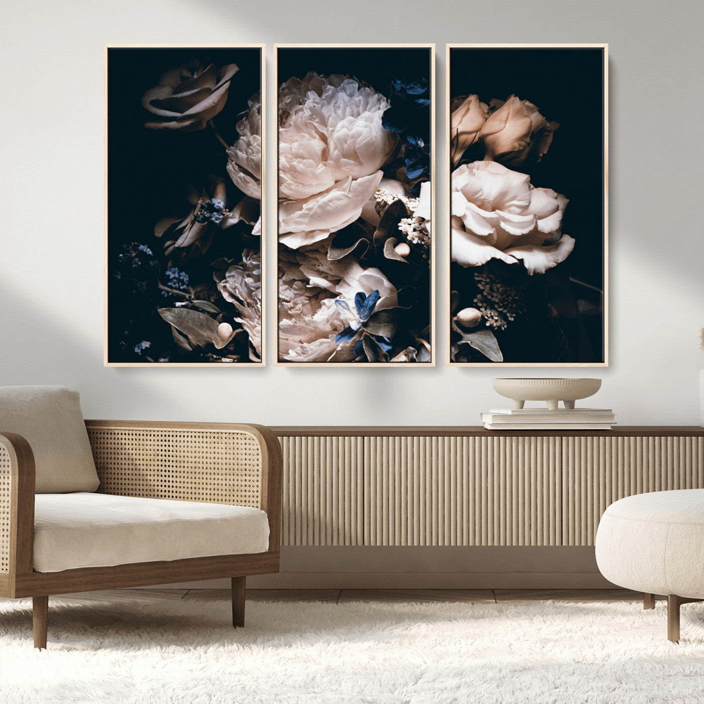 MGV-FC-48X32-3P - Pink Peonies Flowers Large Canvas Art Print