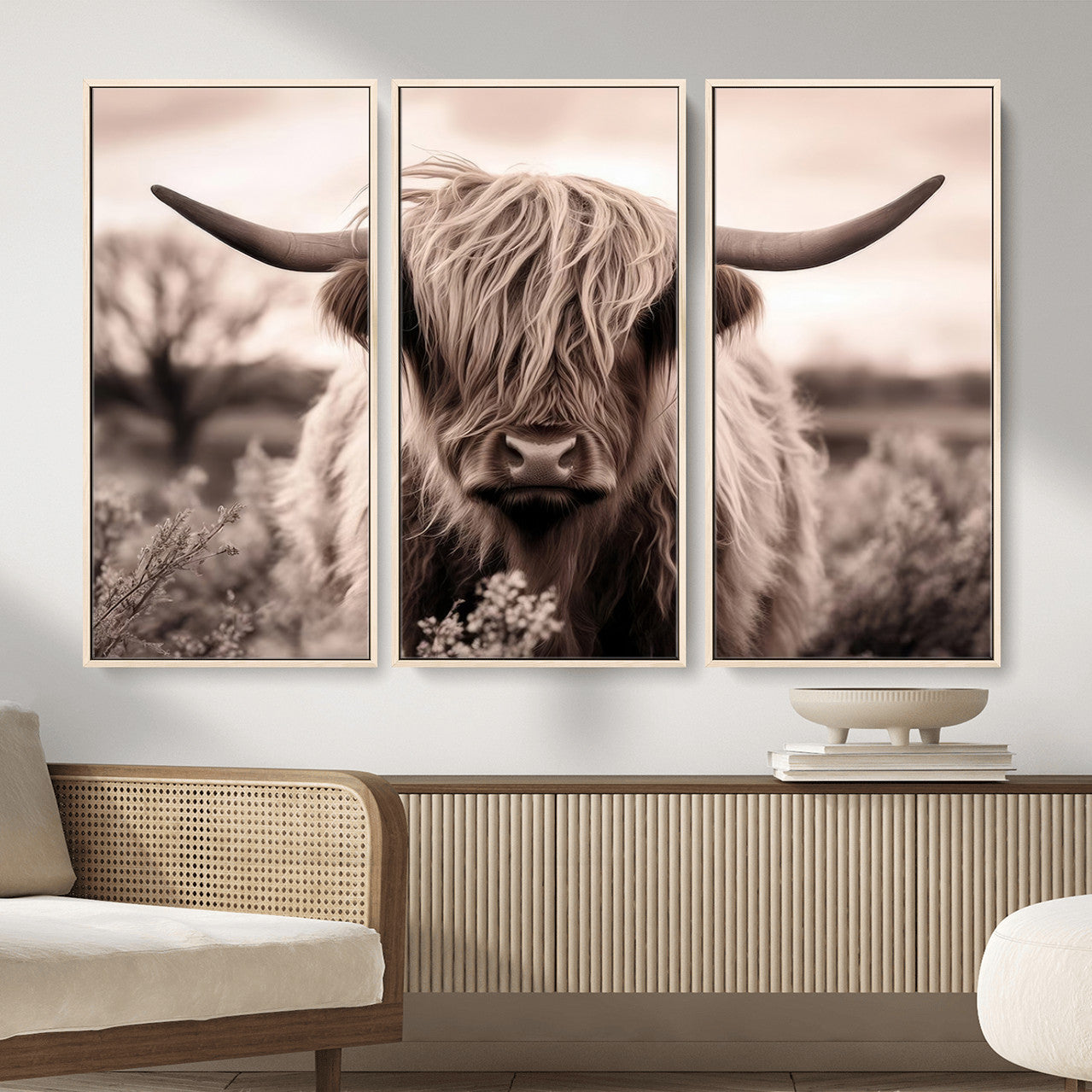 55903-MGV-CV-36X24 - Scottish Cow Longhorn Wall Art Canvas Print
