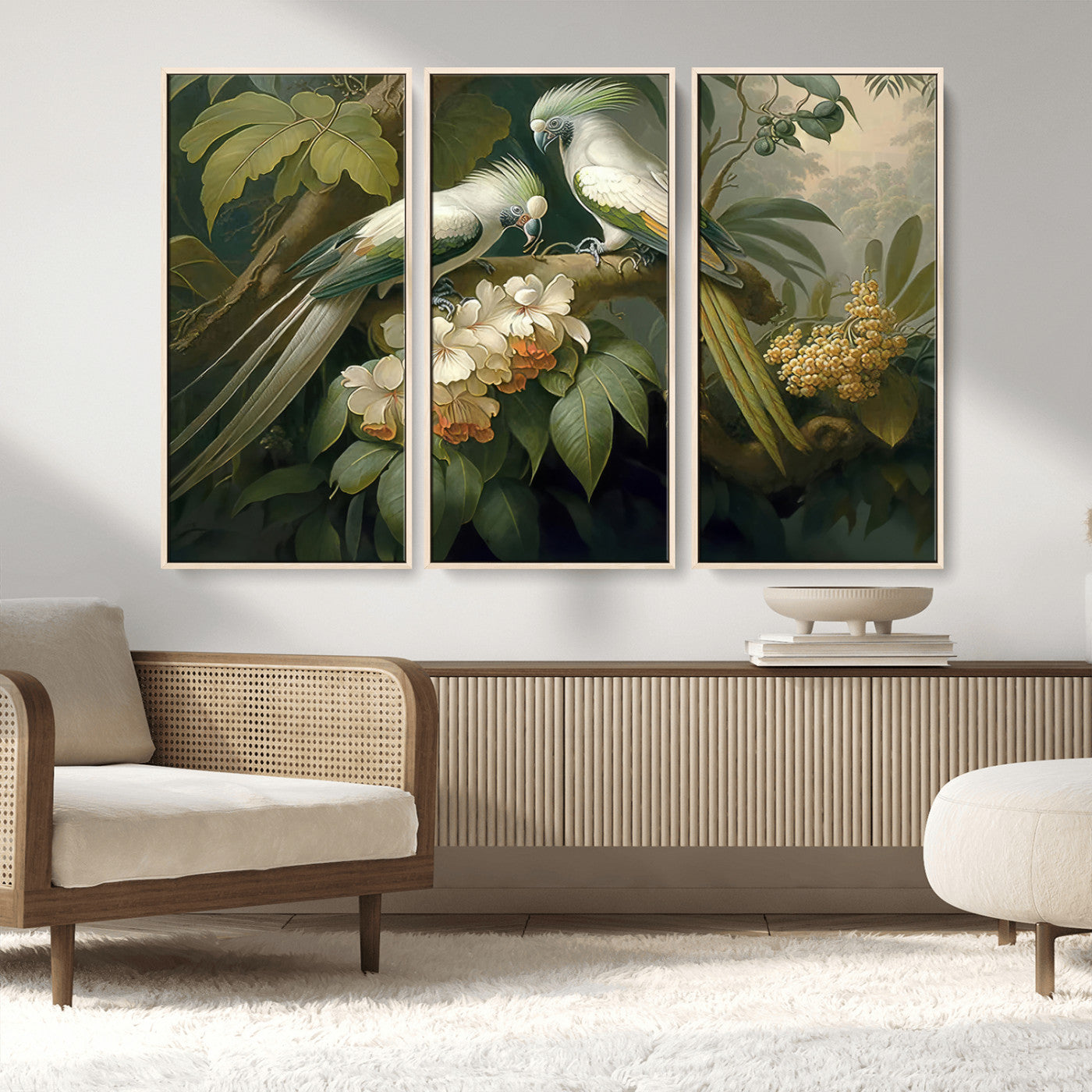 -Tropical Paradise Print Wall Art Stunning Artwork of a Parrot in a Lush Forest with Beautiful