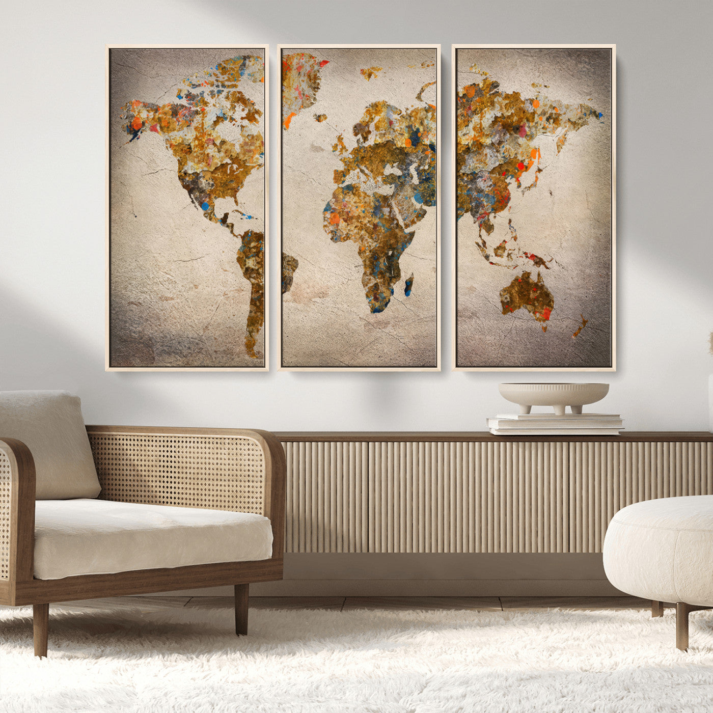 MGV-FC-48X32-3P - Push Pin World Map Canvas Print – Framed Wall Art for Couples to Track Their Travels – Anniversary
