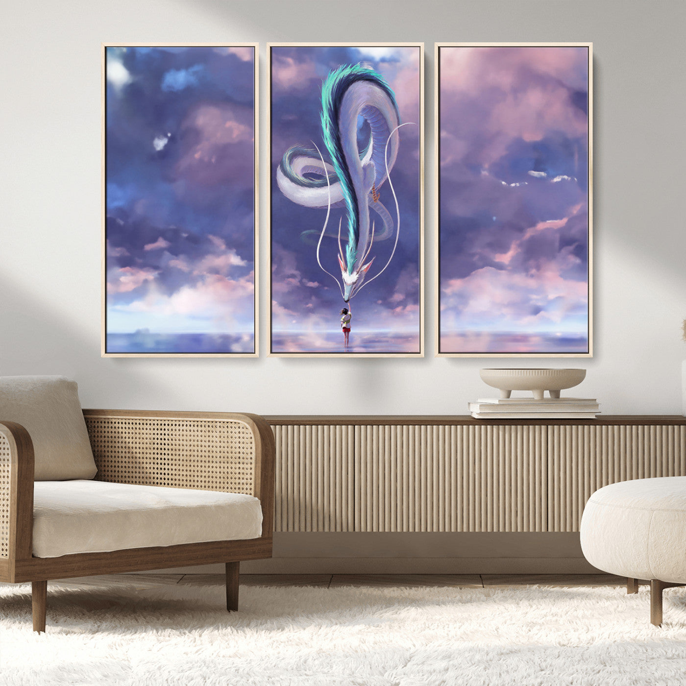 MGV-FC-48X32-3P - Spirited Away Haku and Chihiro Poster - Anime Lover - Hayao Miyazaki - Studio Ghibli Poster - Anime