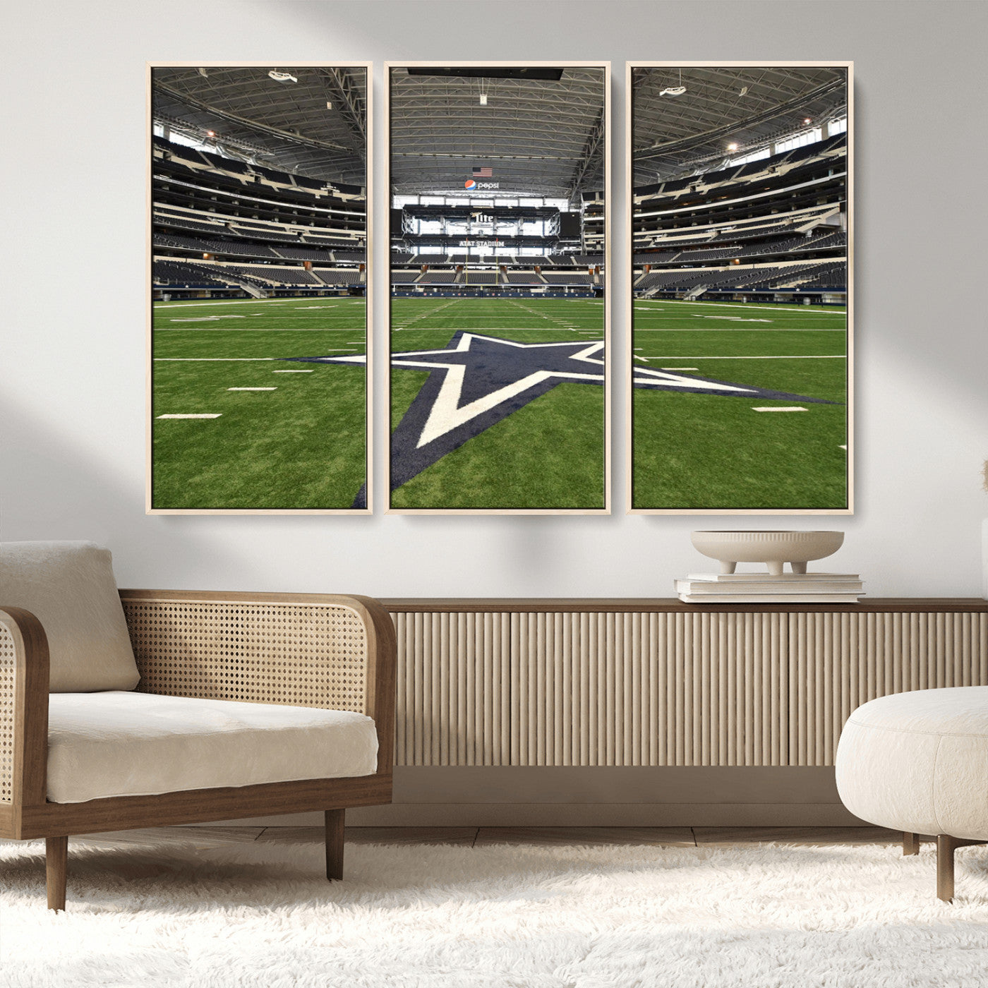 MGV-FC-48X32-3P - Dallas Cowboys Football Team Print - Arlington AT&T Stadium Wall Art Canvas Print