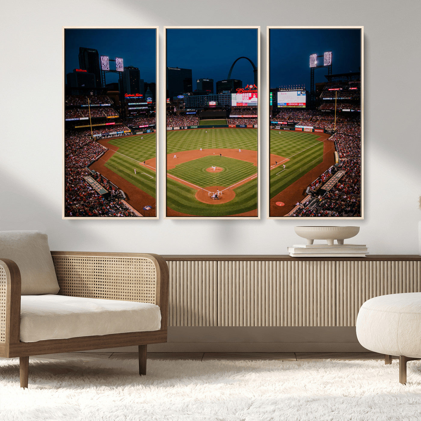 MGV-FC-48X32-3P - St. Louis Cardinals Baseball Team Print - Busch Stadium Wall Art Canvas Print