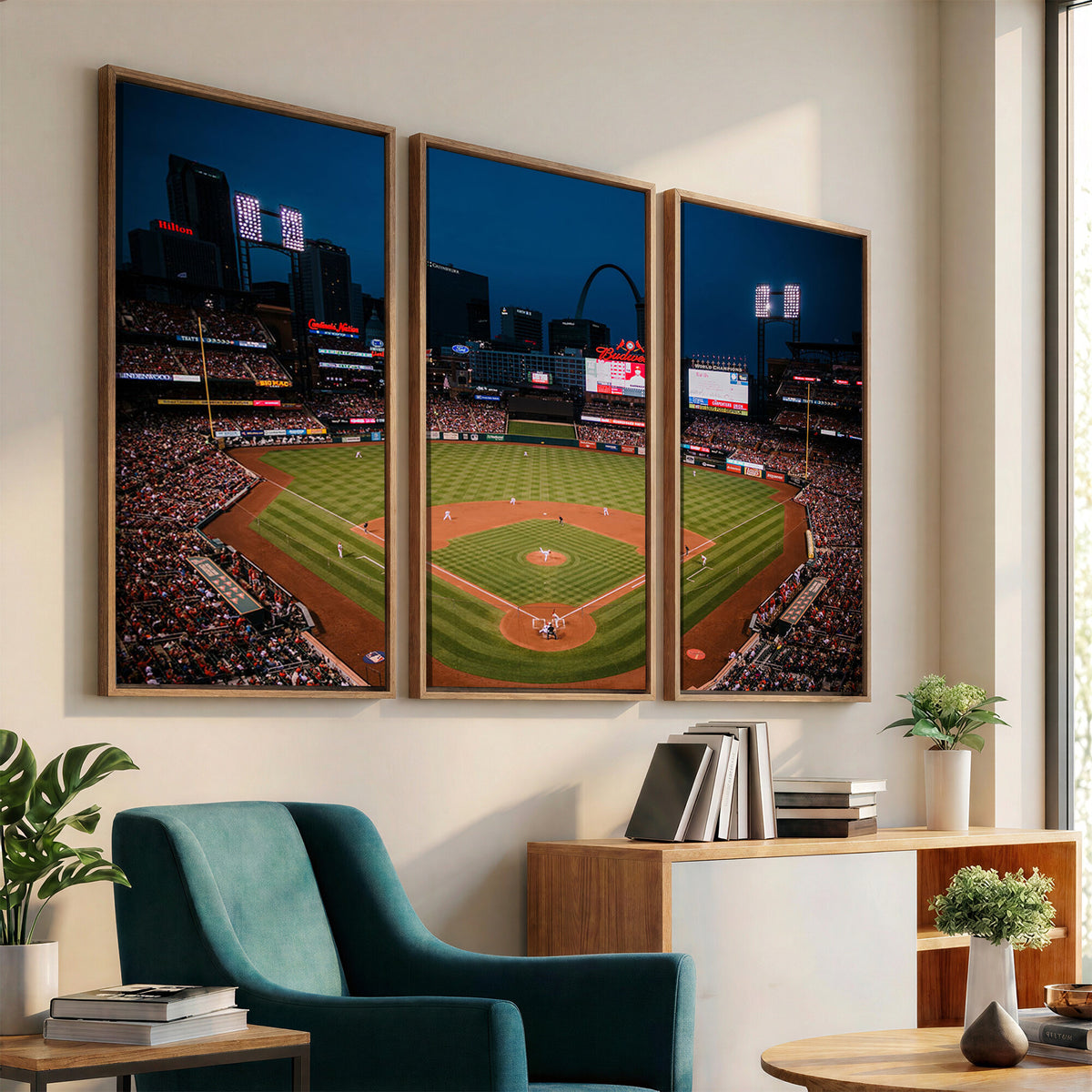 38612-MGV-CV-36X24 - St. Louis Cardinals Baseball Team Print - Busch Stadium Wall Art