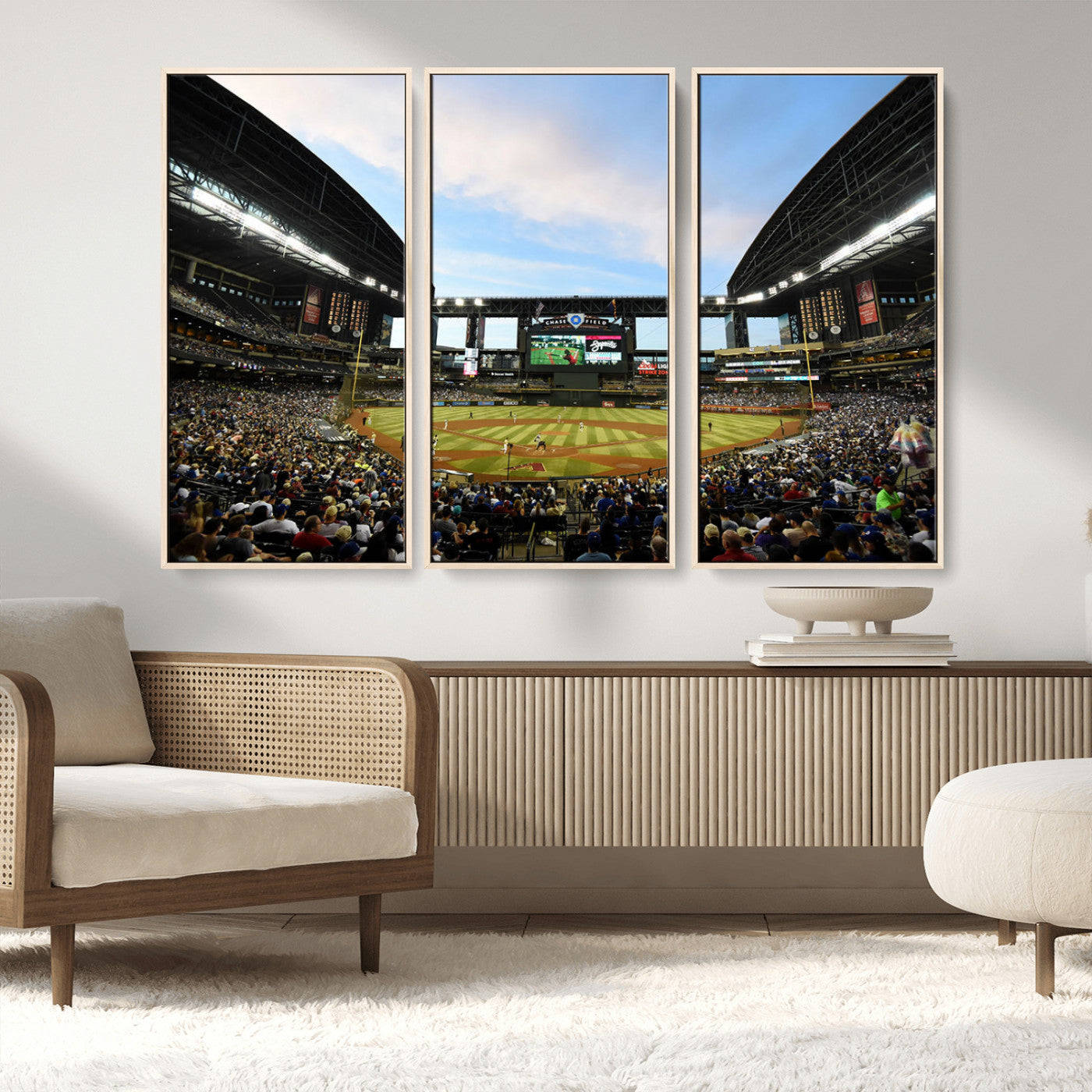 MGV-FC-48X32-3P - Arizona Diamondbacks Baseball Team Print - Phoenix Chase Field Stadium Wall Art Canvas Print