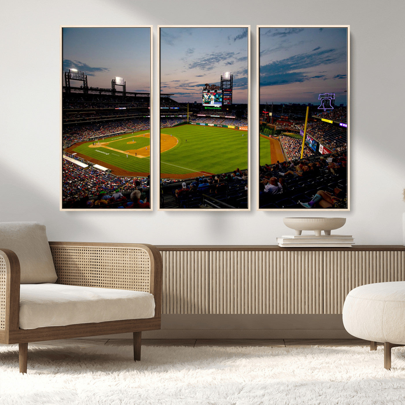 MGV-FC-48X32-3P - Philadelphia Phillies Baseball Team Print - Citizens Bank Park Stadium Wall Art Canvas Print